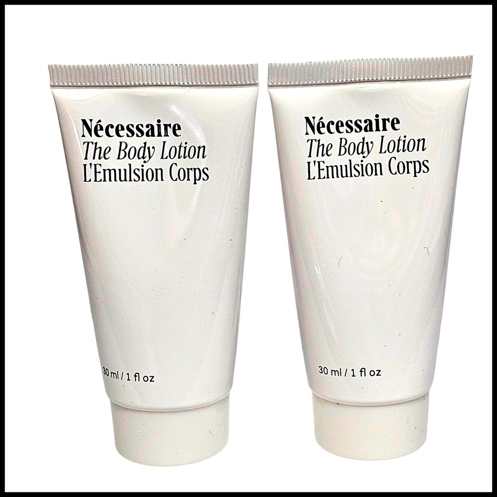 2 x Necessaire The Body Lotion Fragrance Free 30ml / 1 fl oz Travel Size New